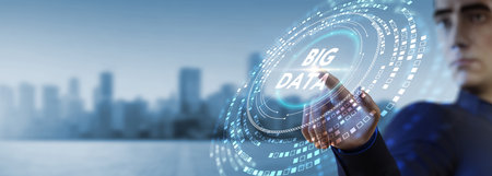 Business, Technology, Internet and network concept. Big Data Internet Information. 3d illustrationの写真素材