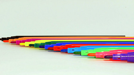 set of colored felt-tip pens