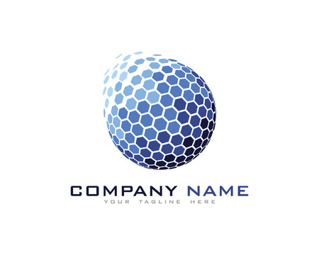 3D Global Pixel Technology Logoのイラスト素材