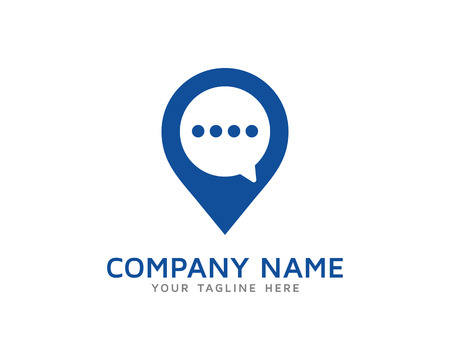 Quote Point Pin Chat Logoのイラスト素材
