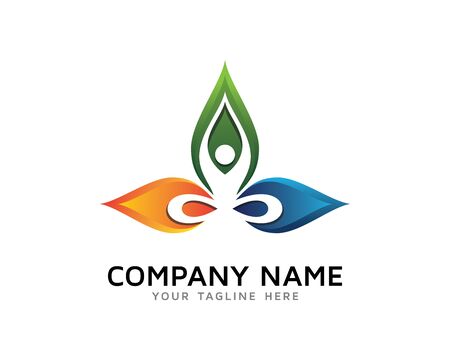 Nature Yoga, Body And Soul, Wellness Logoのイラスト素材
