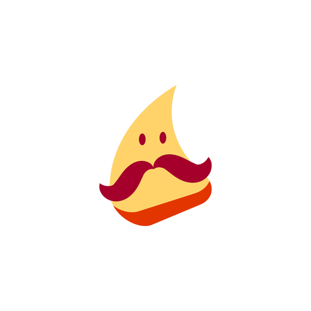 Mr. Pizza Icon Logo Design Elementのイラスト素材