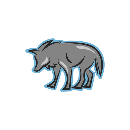 Wolf Cartoon Icon Logo Design Elementのイラスト素材