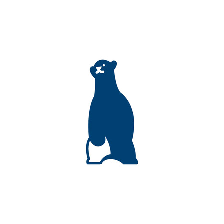 Polar Bear Icon Logo Design Elementのイラスト素材
