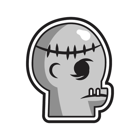 Creative Halloween Skull Head  Zombie Icon Logo Design Elementのイラスト素材