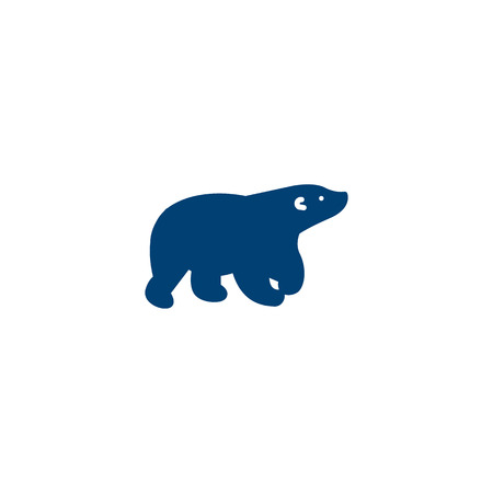 Polar Bear Silhouette Icon Logo Design Elementのイラスト素材