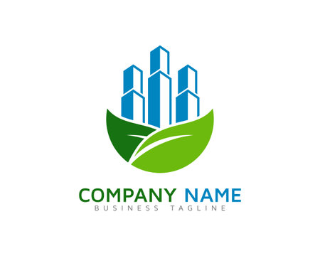 Nature Green City Logo Design Templateのイラスト素材
