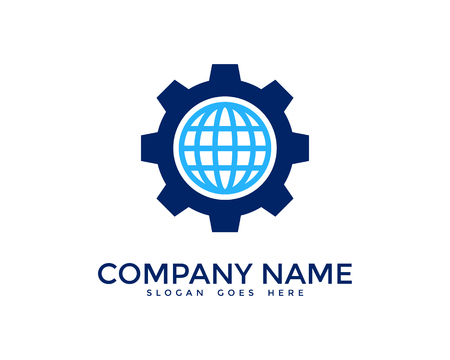 Global Service Gear Logo Design Templateのイラスト素材