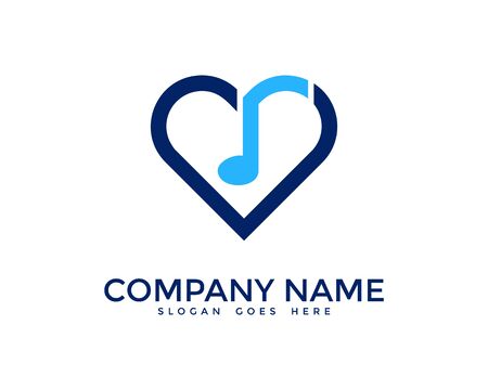 Music Love Notes Logo Designのイラスト素材