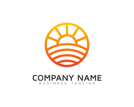 Sun Farm Logo Design Templateのイラスト素材