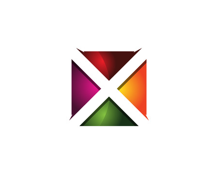 Colorful Modern Letter X Square Logo Design Template Elementのイラスト素材