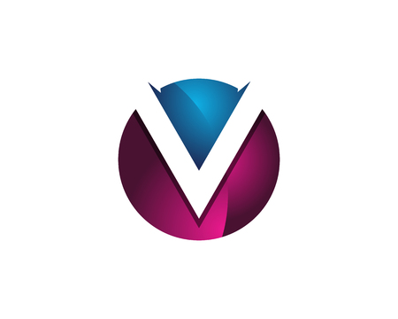 Colorful Modern Letter V Circle Logo Design Template Elementのイラスト素材