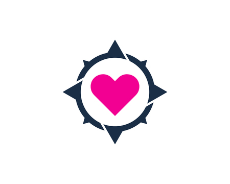 Love Compass Logo Design Templateのイラスト素材