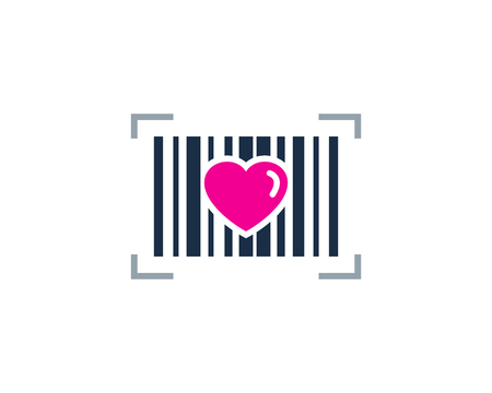 Heart Barcode Icon Designのイラスト素材