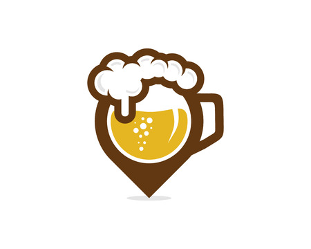 Beer Pin Logo Icon Designのイラスト素材