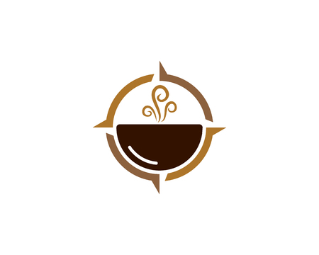 Coffee Compass Logo Icon Designのイラスト素材