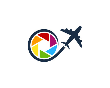 Travel Lens Logo Icon Designのイラスト素材
