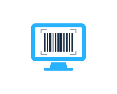 Barcode Computer Logo Icon Designのイラスト素材