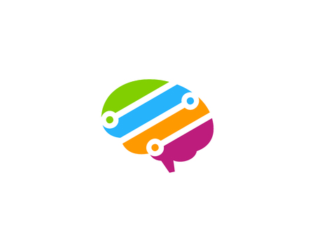 Digital Brain Icon template Design vector illustration.のイラスト素材