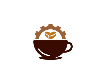 Gear Coffee Logo Icon Designのイラスト素材