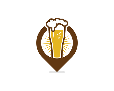 Beer Pin Icon Design in white background.のイラスト素材