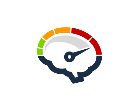 Speed Brain Icon Design in white background.のイラスト素材