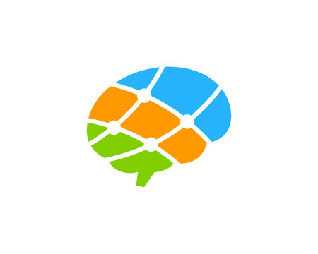 Digital Brain Logo Icon Designのイラスト素材