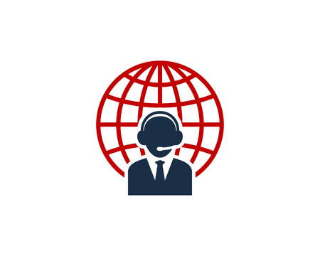 Customer Service Globe Logo Icon Designのイラスト素材
