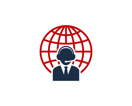 Customer Service Globe Logo Icon Design