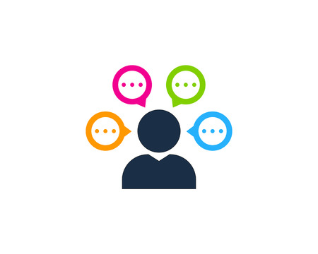 Chat People Logo Icon Designのイラスト素材