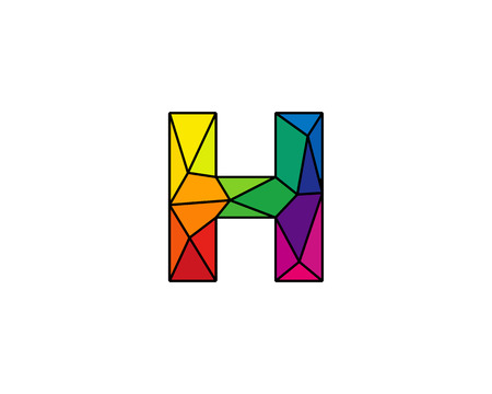 Colorful Letter H Low Poly Icon Logo Design Elementのイラスト素材