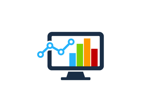 Stats Computer Icon Logo Design Elementのイラスト素材