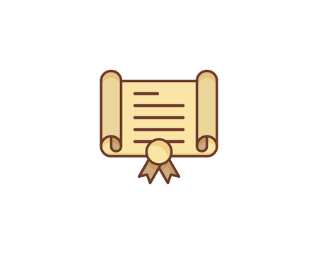 Paper Scroll Icon Logo Design Elementのイラスト素材