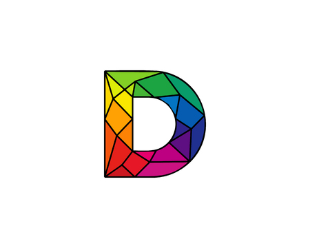 Colorful Letter D Low Poly Icon Logo Design Elementのイラスト素材