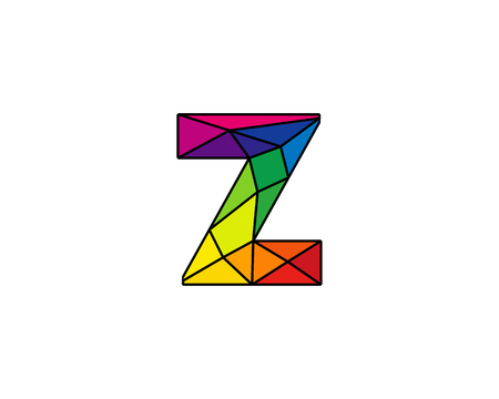 Colorful Letter Z Low Poly Icon Logo Design Elementのイラスト素材