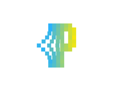 Letter P Pixel Bit Icon Logo Design Elementのイラスト素材