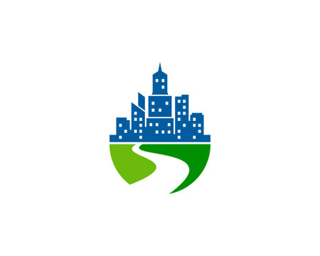 Town Icon Logo Design Elementのイラスト素材