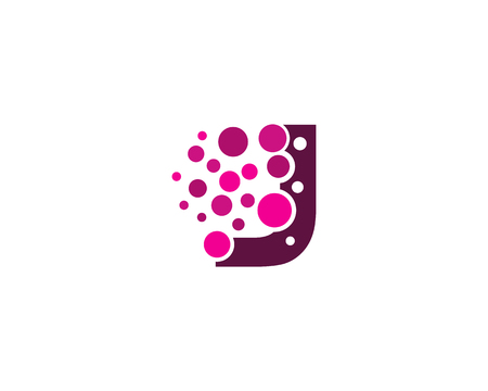 Letter J Pixel Dot Circle Icon Logo Design Elementのイラスト素材