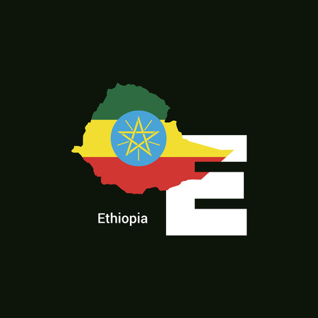 Initial Letter Country with Map and Flagのイラスト素材