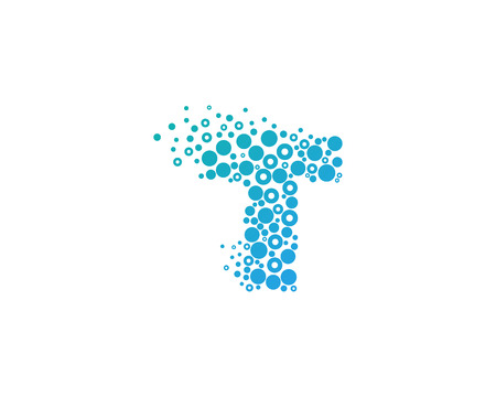 Particle Letter T Icon Logo Design Elementのイラスト素材
