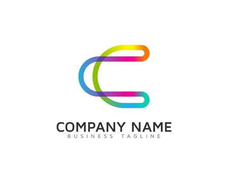 Line Rainbow Color Letter Icon Logo Design Elementのイラスト素材