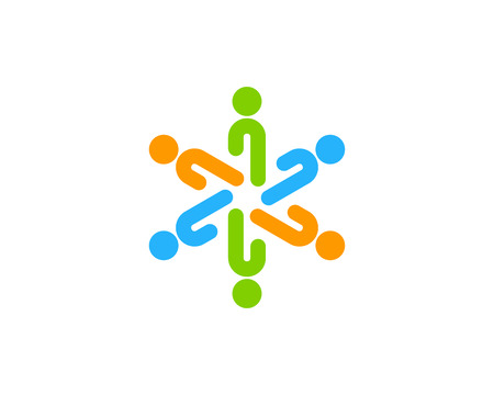 People Icon Logo Design Elementのイラスト素材