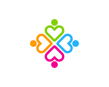 People Icon Logo Design Elementのイラスト素材