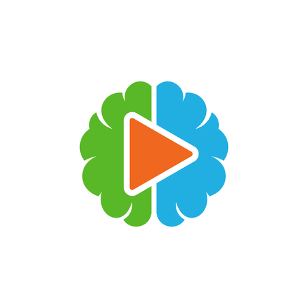 Video Brain Logo Icon Designのイラスト素材