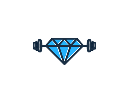 Diamond Barbell Logo Icon Designのイラスト素材