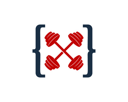 Code Barbell Logo Icon Designのイラスト素材