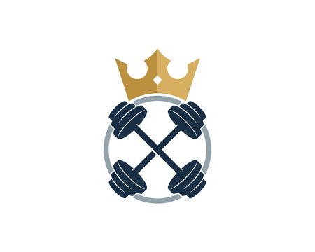 King Barbell Logo Icon Designのイラスト素材