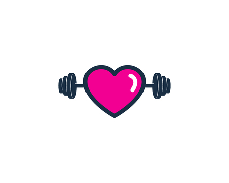 Love Barbell Logo Icon Designのイラスト素材