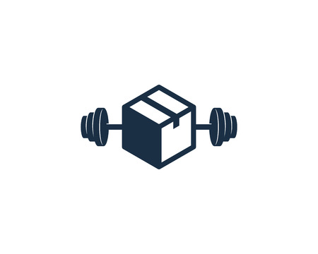 Box Barbell Logo Icon Designのイラスト素材