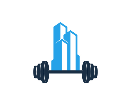 Building Barbell  Icon Designのイラスト素材
